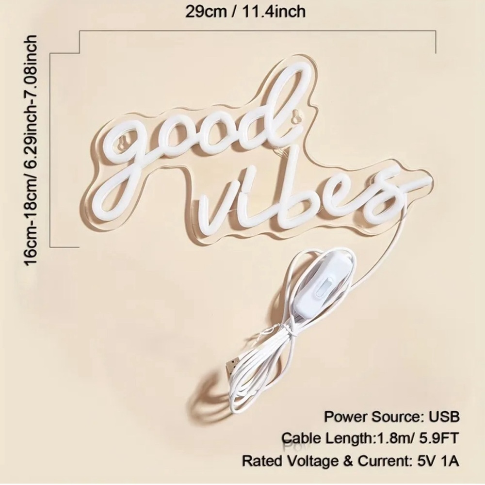 Good Vibes Neon LED light - Picture 3 of 3